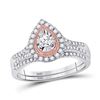 Image 1 : Round Diamond Bridal Wedding Ring Band Set 1/2 Cttw 10kt Two-tone Gold - REF-49M5H