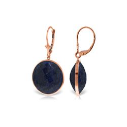 Genuine 46 ctw Sapphire Earrings 14KT Rose Gold - REF-62Y3F