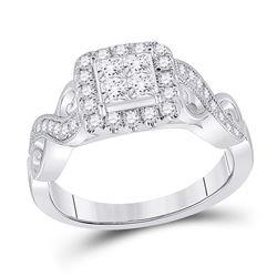 Womens Princess Diamond Square Ring 7/8 Cttw 14kt White Gold - REF-82X9A