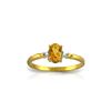 Image 1 : Genuine 0.46 ctw Citrine & Diamond Ring 14KT Yellow Gold - REF-27P3H