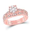 Image 1 : Round Diamond Bridal Wedding Ring Band Set 1/2 Cttw 14kt Rose Gold - REF-65K5Y