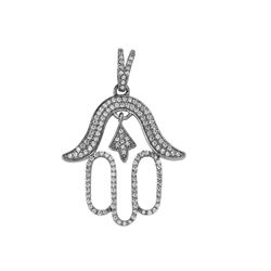 0.45 CTW Diamond Necklace 14K White Gold - REF-37F3N