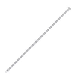 Womens Round Diamond Tennis Bracelet 3 Cttw 14kt White Gold - REF-214N9F