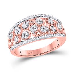 Womens Round Diamond Band Ring 1/4 Cttw 10kt Rose Gold - REF-21W5K