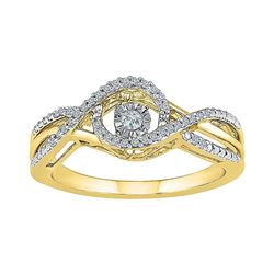 Womens Round Diamond Moving Twinkle Solitaire Ring 1/6 Cttw 10kt Yellow Gold - REF-23W5K