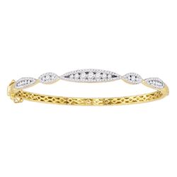 Womens Round Diamond Bangle Bracelet 1 Cttw 10kt White Gold - REF-80Y9N