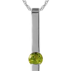 Genuine 0.25 ctw Peridot Necklace 14KT White Gold - REF-25M4T