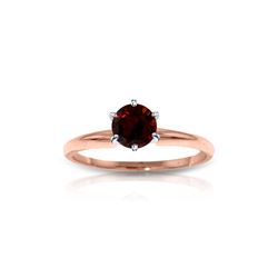 Genuine 0.65 ctw Garnet Ring 14KT Rose Gold - REF-26Y9F