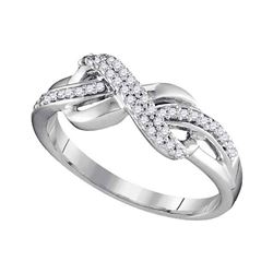 Womens Round Diamond Infinity Ring 1/5 Cttw 10kt White Gold - REF-21Y9N