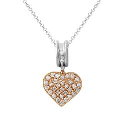 0.29 CTW Diamond Necklace 18K 2Tone Rose Gold - REF-57R3K