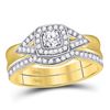 Image 1 : Round Diamond Bridal Wedding Ring Band Set 1/2 Cttw 14kt Yellow Gold - REF-60A9M