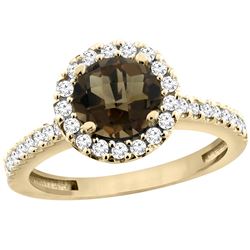 1.38 CTW Quartz & Diamond Ring 14K Yellow Gold - REF-60N8Y