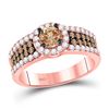 Image 1 : Round Brown Diamond Solitaire Bridal Wedding Engagement Ring 1-1/4 Cttw 14kt Rose Gold - REF-87K5Y