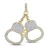 Image 1 : Mens Round Diamond Handcuff Charm Pendant 1-1/4 Cttw 10kt Yellow Gold - REF-49X9A