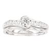 Image 1 : Round Diamond Bridal Wedding Ring Band Set 1/2 Cttw 14kt White Gold - REF-57M5H