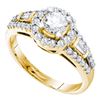 Image 1 : Round Diamond Solitaire Bridal Wedding Engagement Ring 1 Cttw 14kt Yellow Gold - REF-120M5H