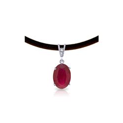 Genuine 7.71 ctw Ruby & Diamond Necklace 14KT White Gold - REF-84A2K