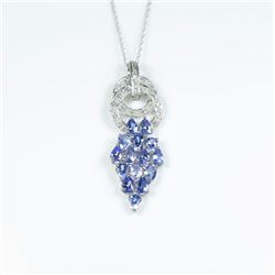 Elegant Tanzanite and Diamond Pendant