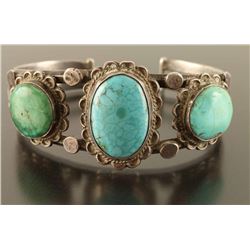 Old Pawn Navajo 3 Stone Cuff