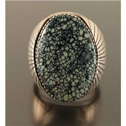 Kingman Spiderweb turquoise Men's Ring