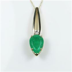 Gorgeous Columbian Emerald and Diamond Pendant