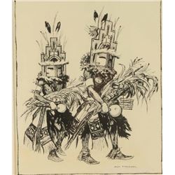 Indian Ink and Brush on Paper by Don Perceval