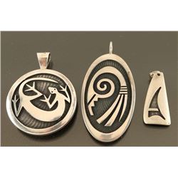 Lot of 3 Sterling Hopi Pendants