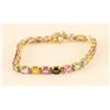 Image 1 : 14kt Multi-colored Genuine Sapphire Bracelet