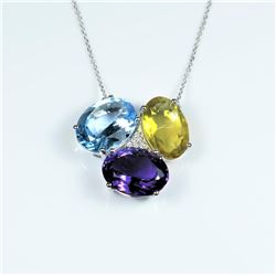 Striking Multi-Gem Designer Pendant