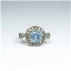 Image 1 : Stylish Aquamarine and Diamond Ring