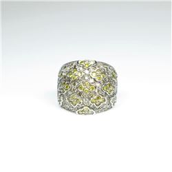Designer Style Yellow Sapphire and Diamond Ring
