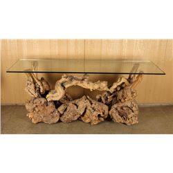 Burl Wood Console Table