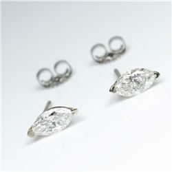 Brilliant Pair of Marquise cut Diamond Stud