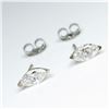 Image 1 : Brilliant Pair of Marquise cut Diamond Stud