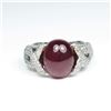 Image 1 : Glamorous Cabochon Ruby and Diamond Ring
