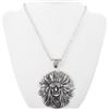 Image 1 : Large Silver Indian Chief Head Navajo Pendant