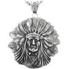 Image 2 : Large Silver Indian Chief Head Navajo Pendant