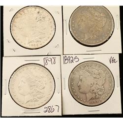 Lot of 4 Morgan Silver Dollars