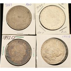 Lot of 4 Morgan Silver Dollars