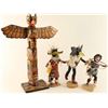 Image 2 : Lot of (3) Kachinas and Totem