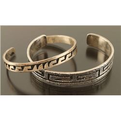 Lot of 2 Hopi Cuff Bracelets