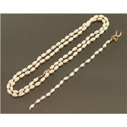 Fresh Water Pearl Necklace and Bracelet