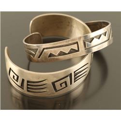 Lot of 2 Sterling Cuff Bracelets