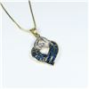 Image 3 : New Blue Sapphire and Diamond Pendant