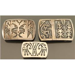 Lot of 3 Sterling Hopi Buckles