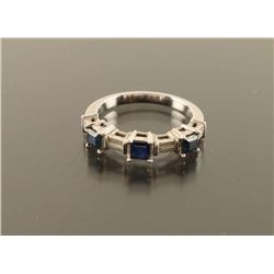 Ladies Sapphire and Diamond Ring Size 6.75