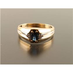 Unisex Sapphire and Diamond Ring Set