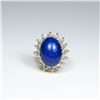Image 2 : Gorgeous Vintage Lapis & Diamond Ring