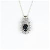 Image 1 : Elegant Blue Sapphire and Diamond Pendant