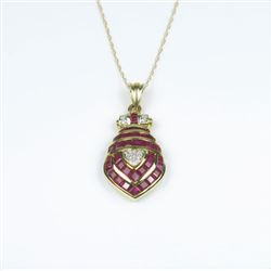 Brilliant Ruby and Diamond Pendant